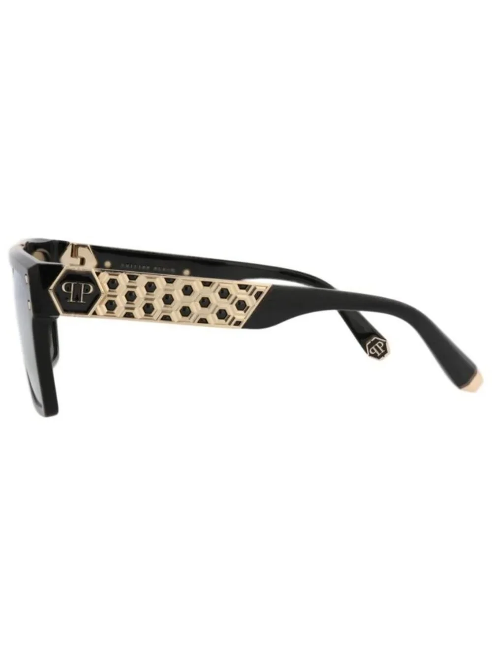 New Philipp Plein Unisex Square/Rectangle Black Black Gold Fashion Designer Sung